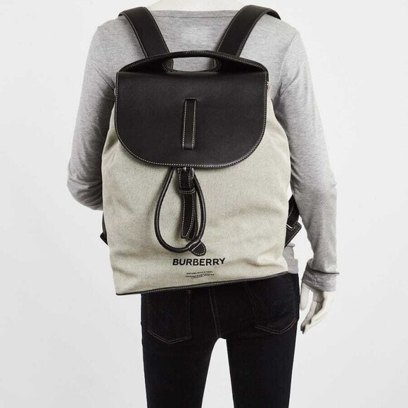 Burberry Archive Beige Canvas Wilfin Icon Stripe Backpack Bag - Picture 3 of 10